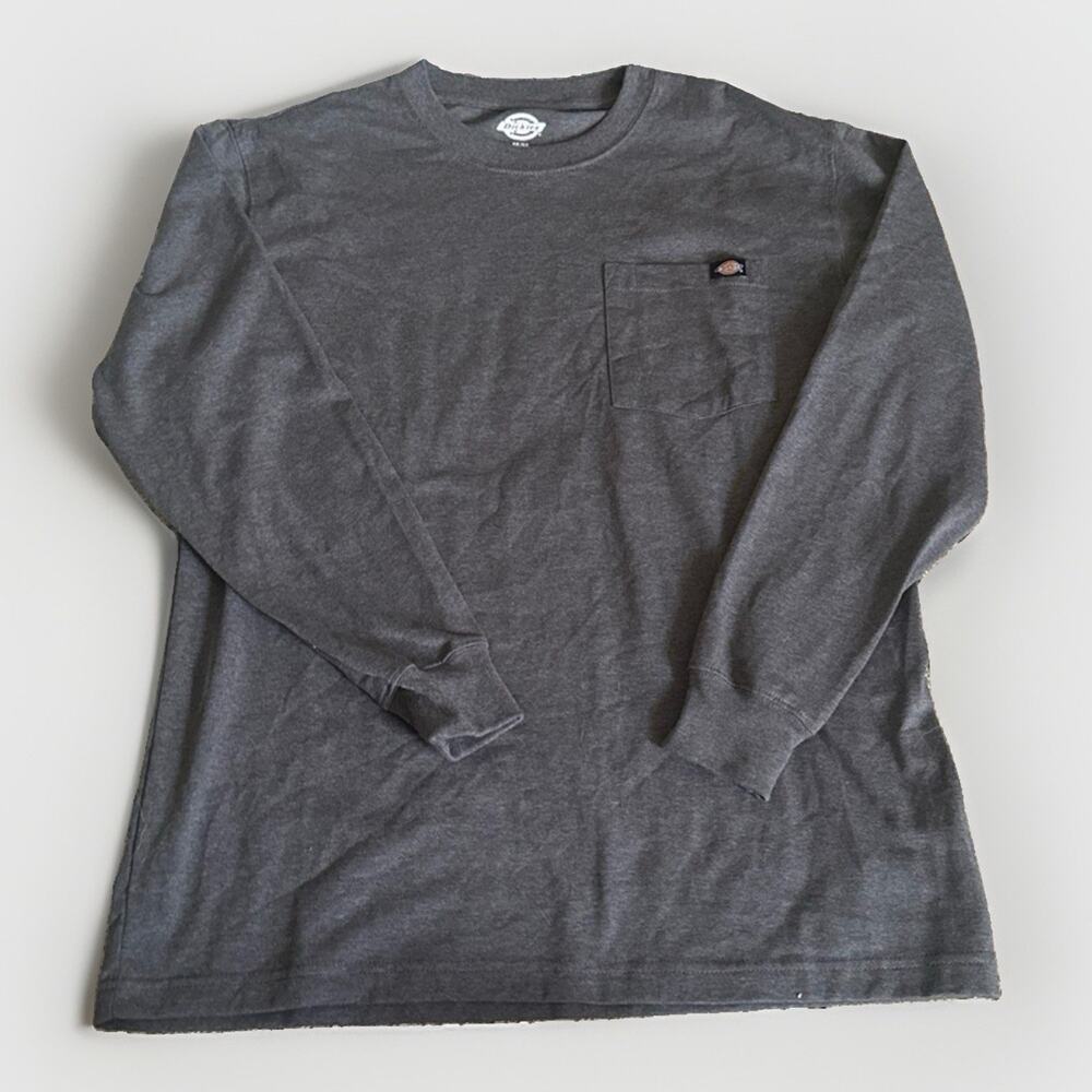 Dickies Shirt Mens M Gray Workwear Heavyweight Long Sleeve Pocket Durable Soft